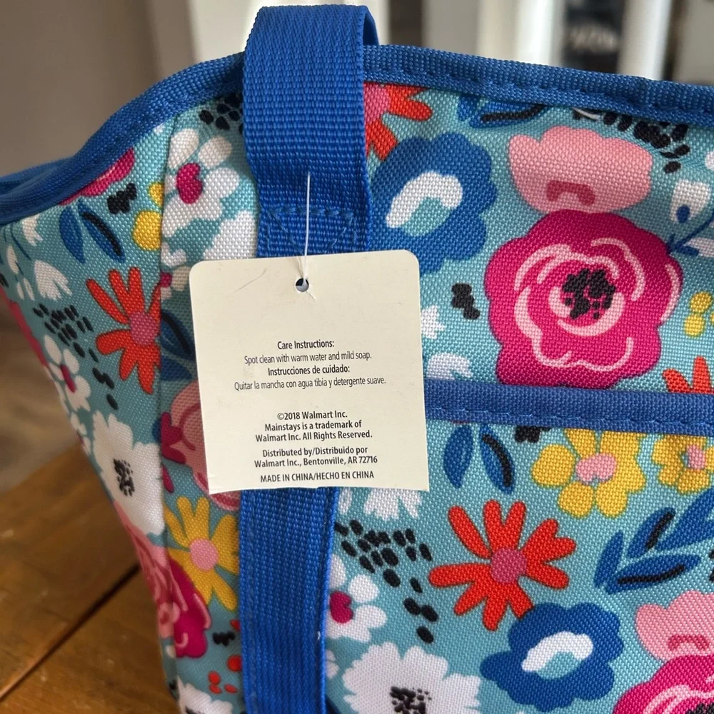NWT Mainstays Insulated lunch tote floral design 14 x 8”